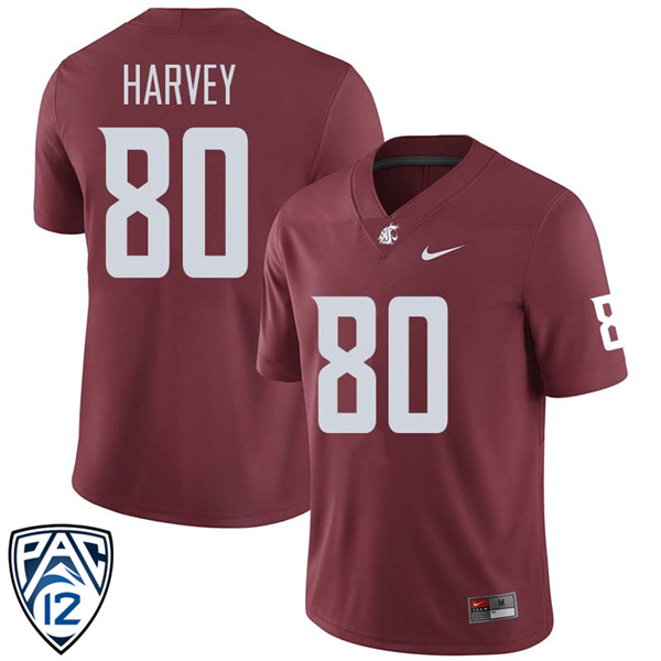 Men #80 Hayden Harvey Washington State Cougars College Football Jerseys Sale-Crimson